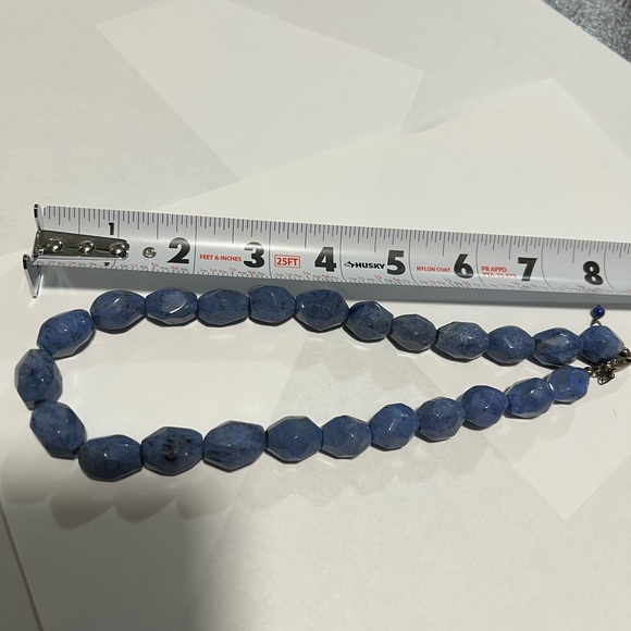 Blue Polished Stone Necklace with lobster clasp - Picture 8 of 10